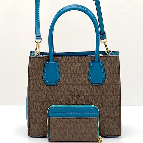 MICHAEL KORS MERCER MEDIUM MESSENGER CROSSBODY BAG & MEDIUM ZIP AROUND W… - Picture 3 of 16